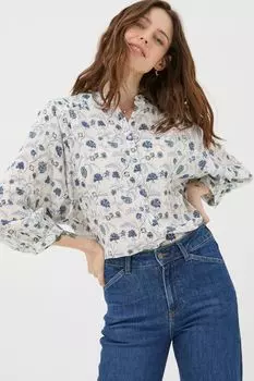 Блузка Fatface evelyn Flora с мелким принтом Fat Face, бежевый