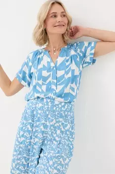 Блузка Fatface с геометрией из ивы Fat Face, синий