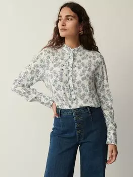 Блузка Finery Megan с рюшами и цветочным принтом, цвет слоновой кости/мульти