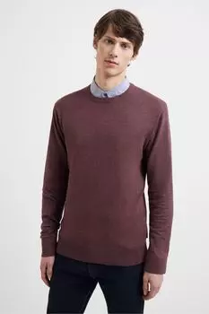 Блузка фиолетово-меланжевого цвета с круглым вырезом French Connection, красный