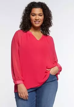 Блузка Fiorella Rubino, неон фуксия