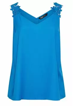 Блузка Floral Trim Yours Clothing, синяя