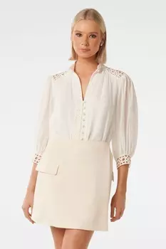Блузка Florence с отделкой крючком Forever New, белый