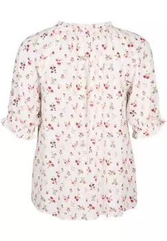 Блузка Geblmte Mit Halblangen rmeln Zizzi, цветок белой розы