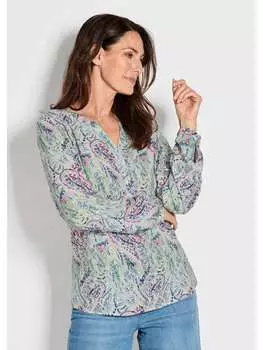 Блузка GOLDNER, цвет hellblau/gemustert