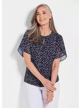 Блузка GOLDNER, цвет marine/gemustert