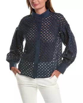 Блузка Gracia с люверсами, синий