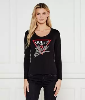 Блузка Guess Jeans Slim Fit, черный