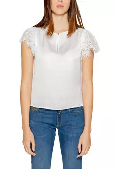 Блузка Guess с кружевными короткими рукавами, белый
