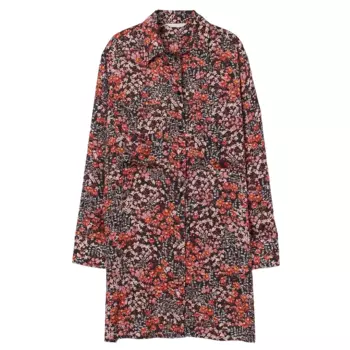 Блузка H&amp;M, красно-синий с цветочным узором