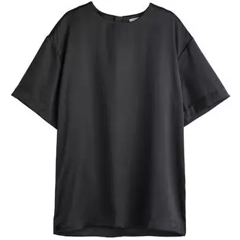 Блузка H&amp;M Oversized Satin, черный
