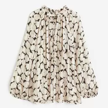 Блузка H&amp;M Ruffle Crepe, светло-бежевый | морские ракушки