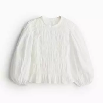 Блузка H&M Flexibly Wrinkled, белый
