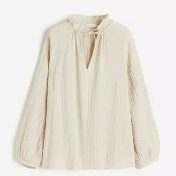 Блузка H&M Muslin Pullover, светло-бежевый