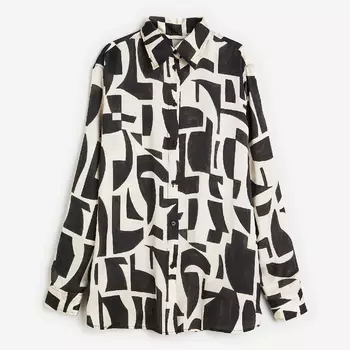 Блузка H&M Oversized, кремовый/черный