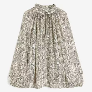 Блузка H&M Ruffle-trimmed Crped, кремовый