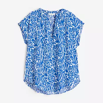 Блузка H&M V-neck, синий/белый