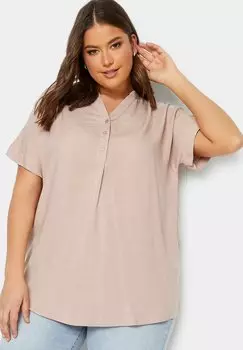 Блузка HALF PLACKET Yours Clothing, цвет pink