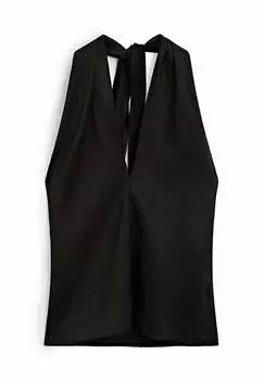 Блузка Halter Massimo Dutti, черная