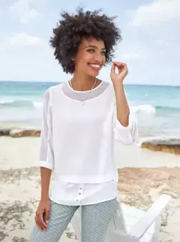 Блузка Heine из крепа, белый