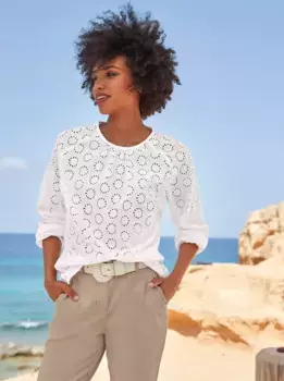 Блузка Heine с длинными рукавами, цвет Ecru