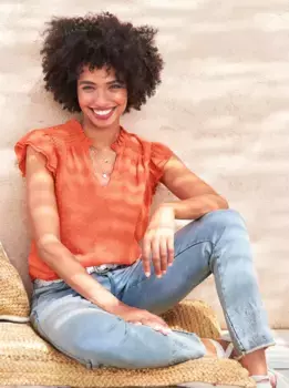 Блузка Heine с короткими рукавами, цвет Papaya