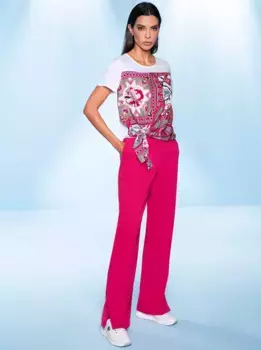 Блузка Heine с короткими рукавами, розовый