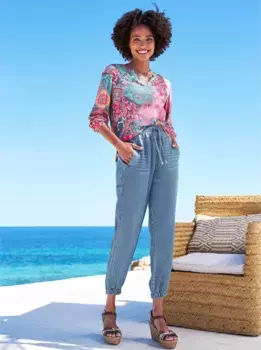 Блузка Heine с принтом, цвет Erdbeere-Ozean-Bedruckt