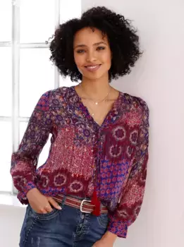 Блузка Heine с принтом, цвет Kirsche-Bedruckt