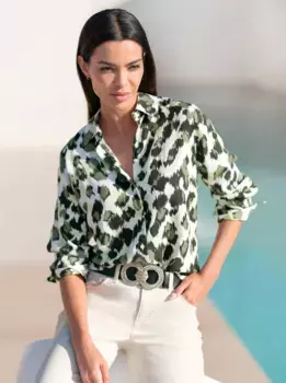 Блузка Heine с принтом, хаки