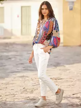 Блузка Heine с принтом, синий