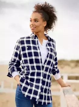 Блузка Heine в клетку, синий