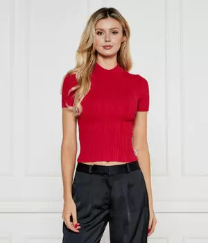 Блузка Hugo Sarpharim Cropped Fit, красный