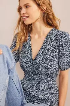 Блузка и эластичным низом Boden, синий