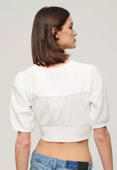 Блузка Ibiza Short Sleeve Superdry, кремовый
