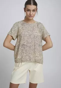 Блузка Ichi Ihharena, бежевый/черный