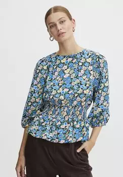 Блузка Ichi Ixaria, синий/мультиколор