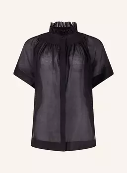 Блузка Idis из смесового хлопка и шелка Helene Galwas, черный