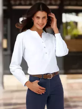 Блузка Inspirations с длинными рукавами Inspirationen, белый