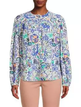 Блузка Isabel Marant из смесового шелка с абстрактным принтом, мультиколор