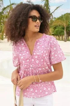 Блузка из 100% хлопка кежия Aspiga, розовый