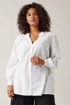 Блузка из 100% хлопка с вышивкой Evans, белый