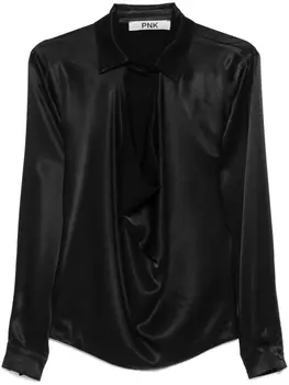 Блузка из атласа PNK, черный