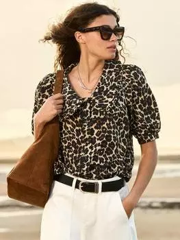 Блузка из чистого органического хлопка courtney leopard из чистого органического хлопка Baukjen, коричневый/разноцветный