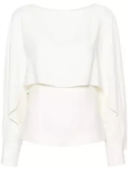 Блузка из драпированного крепа Roland Mouret, бежевый