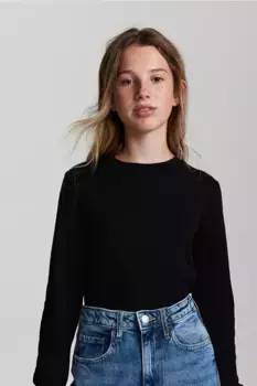 Блузка из джерси с длинными рукавами H&M, черный