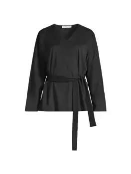 Блузка из джерси с поясом Max Mara Leisure, темно-синий