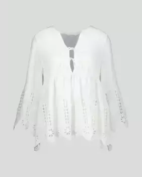 Блузка из гипюра Southern Cotton, кремово-белый