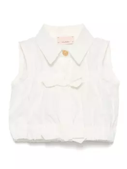 Блузка из хлопка Elisabetta Franchi La Mia Bambina, белый