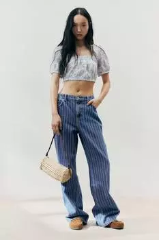 Блузка из хлопка с кружевом H&M, мультиколор